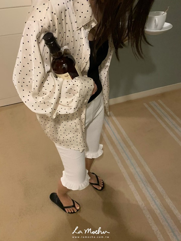 泡泡布荷葉卡布里褲